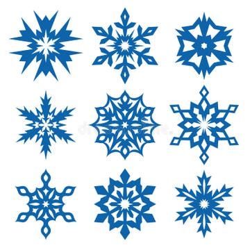 blue snowflakes on white background stock photo, image and royalty illustration for design