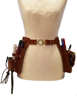 Posh La Fleur Florist's Tool Belt in Brown Leather - MP Bastian Garden Belt, Garden Tool Belt, Leather Tool Belt, Womens Leather Belt, Tool Belt, Tanning Oil, Nickel Hardware, Used Tools, Brass Buckle