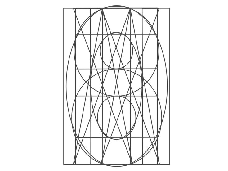 a black and white drawing of an object with lines in it's center, on a white background