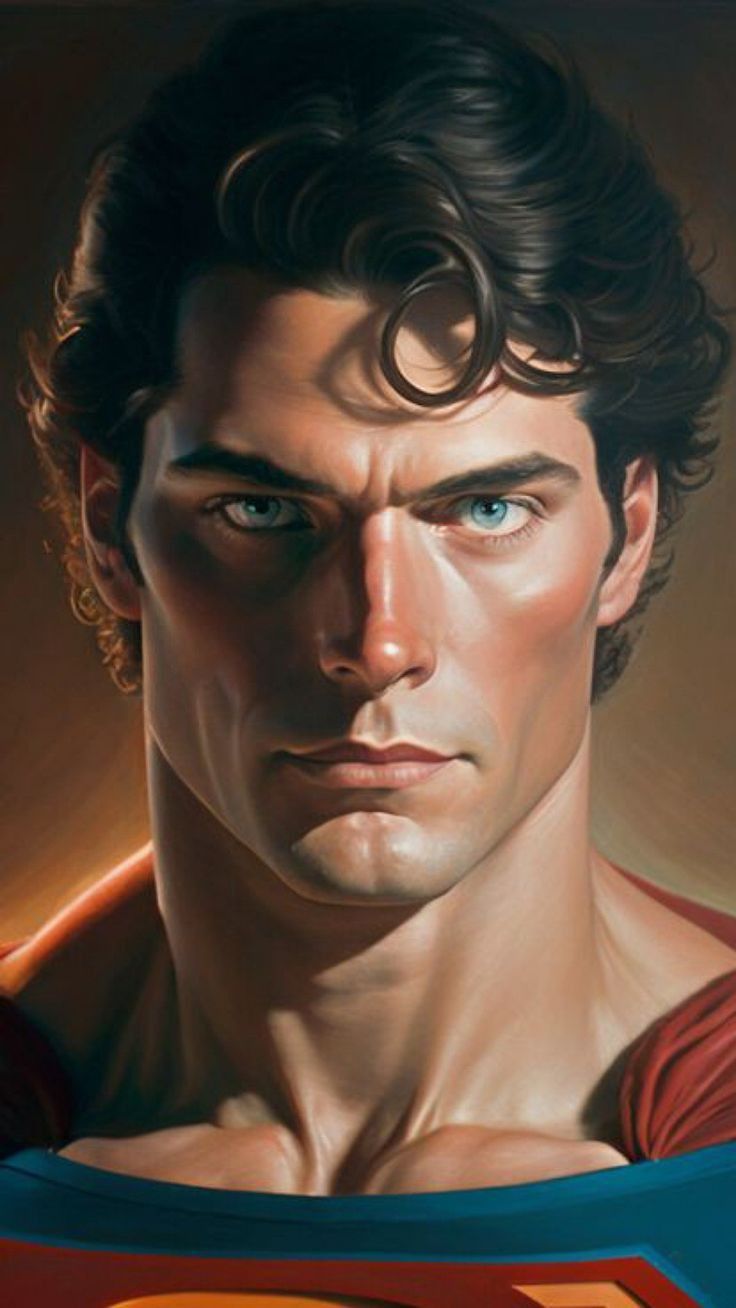 a painting of a man in superman costume