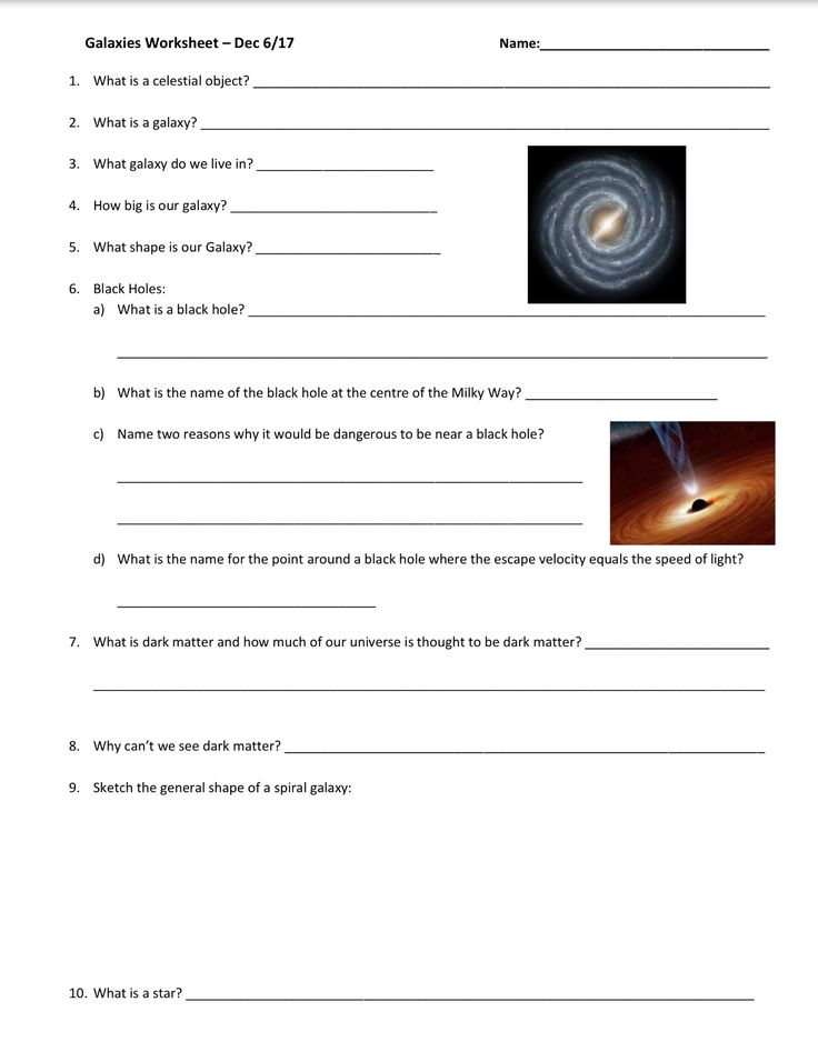 the worksheet for an activity on how to find out what objects are in space