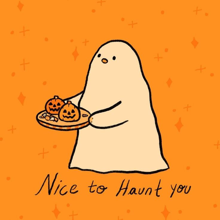 a ghost holding a plate with cookies on it and the words nice to hunt you