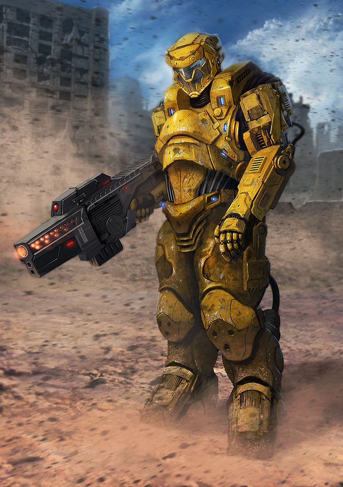 T.J. Wright's "Battlesuit" Mech Suits, Scifi Character, Star Fleet, Mechanical Animals, Scifi Art, Power Armour, Combat Armor, Mech Suit, Sci-fi Armor