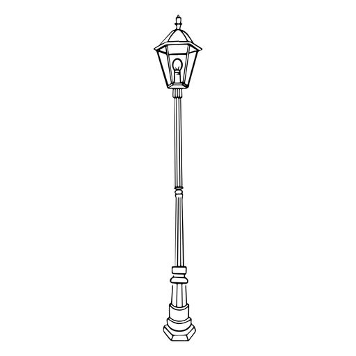 a black and white drawing of a street light