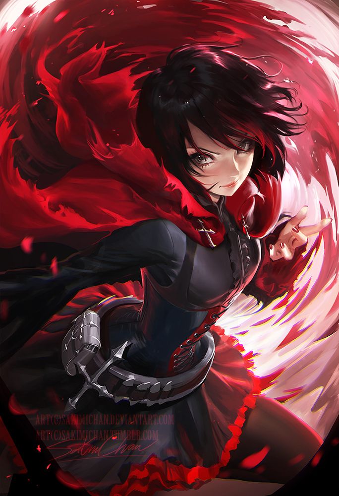 Artista hace OBRAS DE ARTE con tus personajes favoritos de anime y aquí tienes los mejores | Face Book, Ruby Rose, Rwby, Red Hair, Ruby, Red, Hair, Anime, Clothes