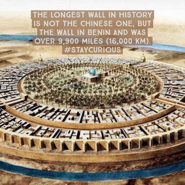 an ancient city surrounded by water and sand with the caption that reads, the longest wall in history is not the chinese one, but