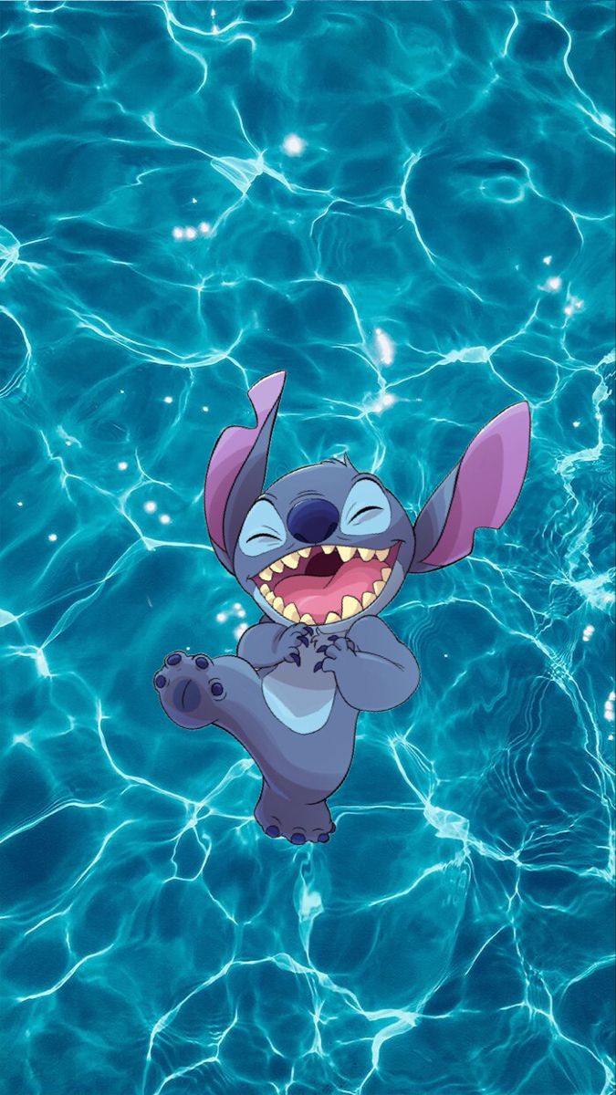 an animated character floating in the water with its mouth open and teeth wide open,