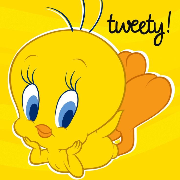 an image of a cartoon bird with the words tweety on it