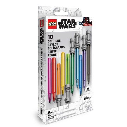 the lego star wars set includes four different colored pens