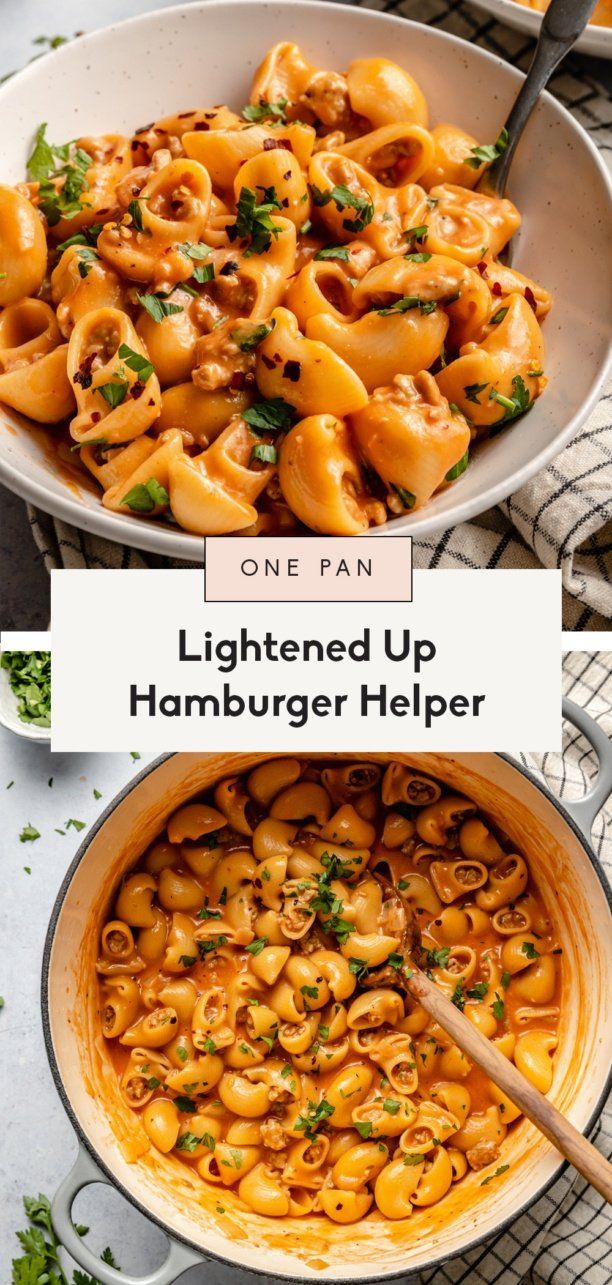 one pan lightened up hamburger helper pasta