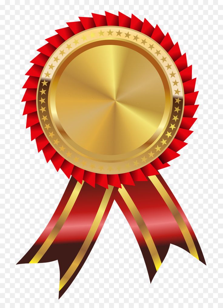 a red and gold award ribbon with stars on it, transparent background png clipart