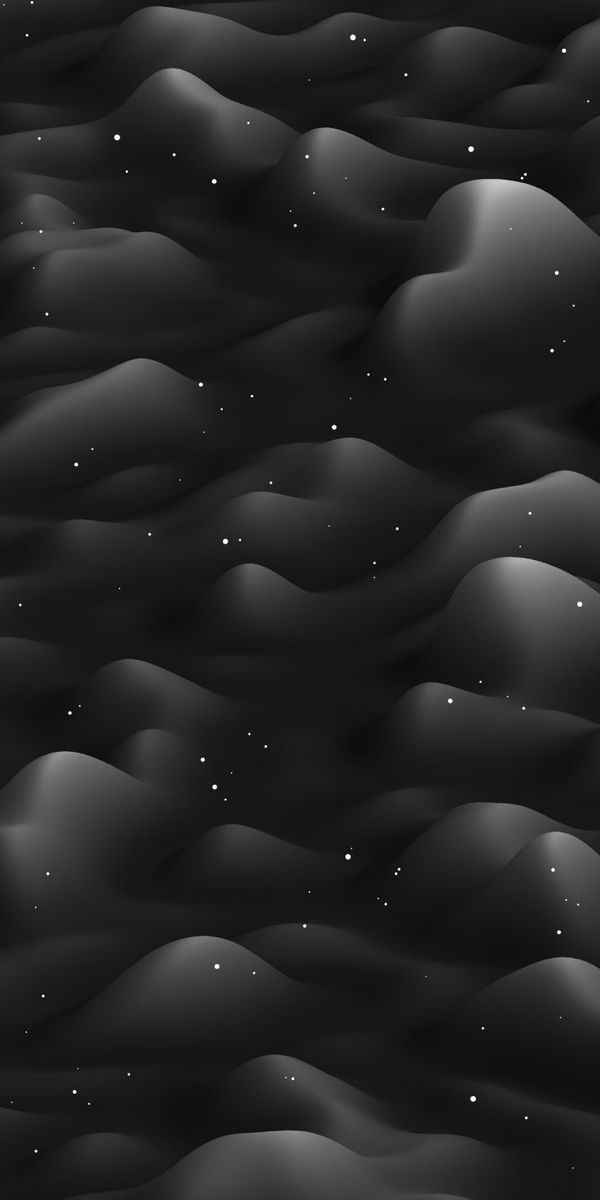 an abstract black and white landscape with stars in the night sky, as well as clouds