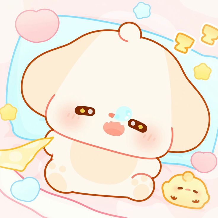 a white teddy bear sitting on top of a bed next to a baby pacifier