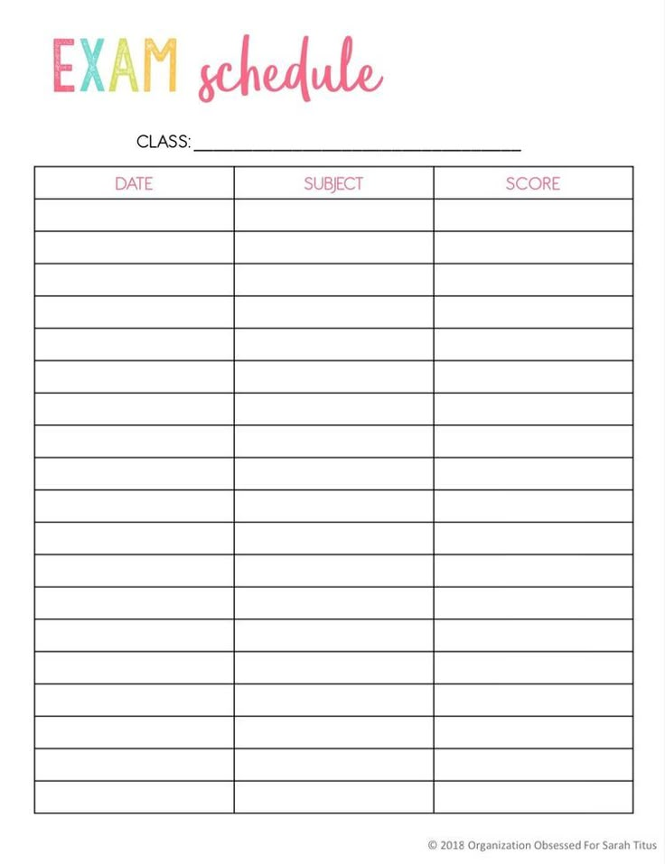 the printable exam schedule for students is shown in this file, which includes an image of