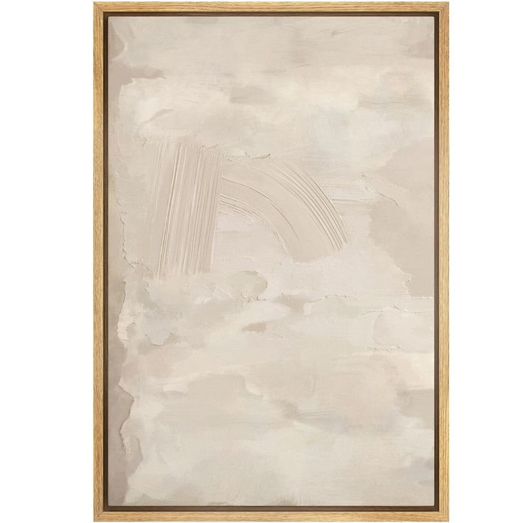 an abstract painting with white and beige colors