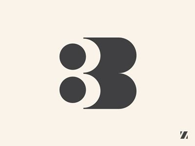 the letter b is made up of black and white circles