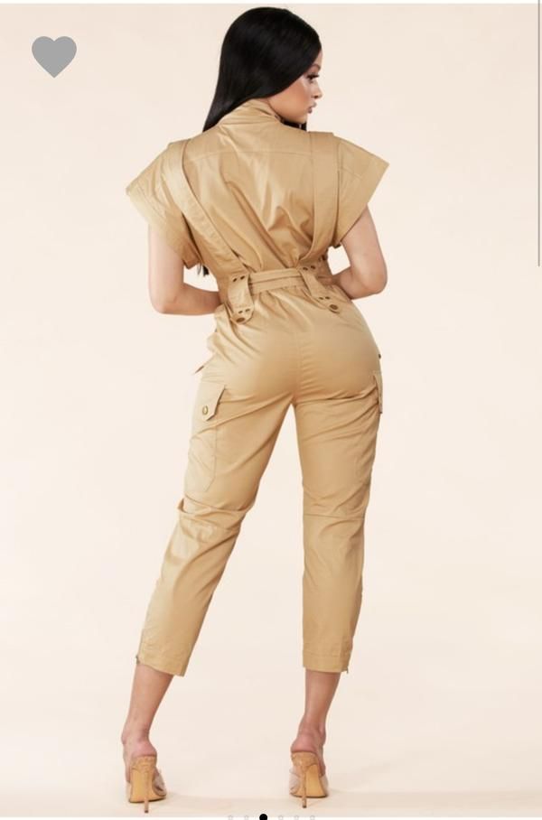 khaki jumpsuit Khaki Jumpsuit, Stylish Leggings, Utility Jumpsuit, Semi Casual, Cropped Jumpsuit, Dress Gift, Khaki Color, One Piece Swimwear, Cap Sleeves