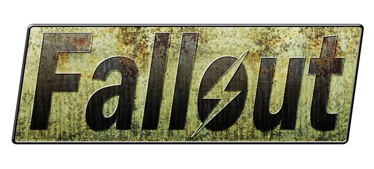 an old metal sign with the word fallout on it