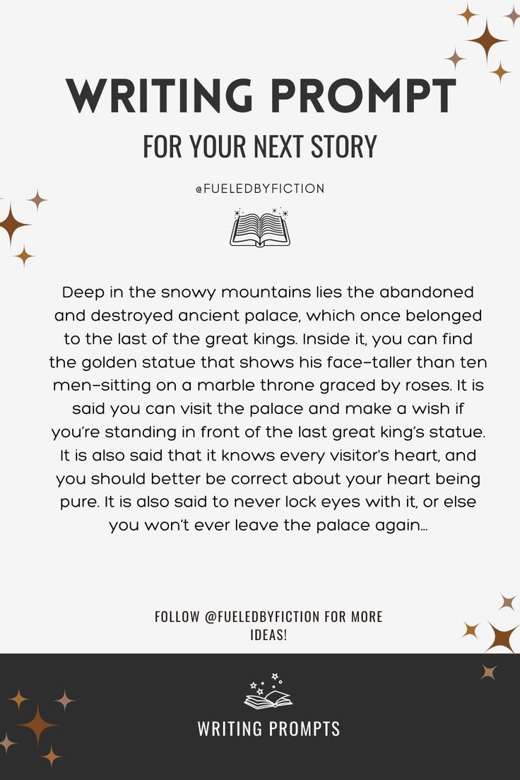 The pin shows a fantasy writing prompt written to inspire you for your next story. Check out this fantasy writing prompt to get some plot ideas for your next fantasy story! You can use this fantasy writing prompt as a story starter, or just to gain some writing ideas and fantasy writing inspiration. You can also browse through my other uploaded writing and dialogue prompts which I posted on my profile. Check out my blog for more writing advice and writing tips! Blog Prompts Ideas Creative Writing, Fantasy Writing Plot Ideas, Story Endings Prompts, Story Plot Ideas Inspiration, Fantasy Novel Plot Ideas, Princess Story Ideas, Fantasy Rp Plot Ideas, Kingdom Writing Prompts, Fantasy Scenes Writing Prompts