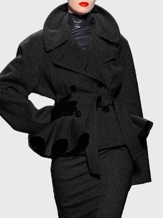 Urban Sweater, France Style, Fashion Black And White, Long Overcoat, Dramatic Style, Types Of Coats, Long Sleeve Jacket, Looks Black, Collar Jacket