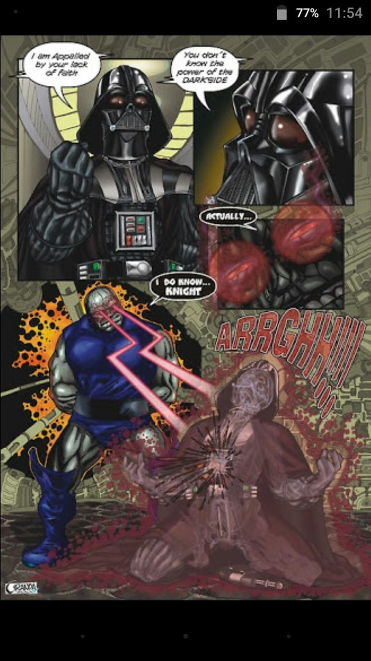 the comic page for darth vader and his companions