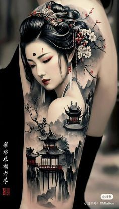 Geisha Forearm Tattoo, Japanese Tattoo Designs Geisha, Female Japanese Tattoo, Japanese Tattoo Art Geisha, Geisha Tattoo Sleeve, Asian Tattoo Sleeve, Female Samurai Tattoo, Tato Geisha, Japanese Geisha Tattoo