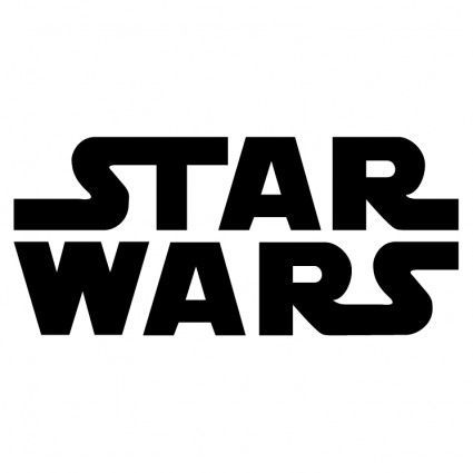 the star wars logo is shown in black and white