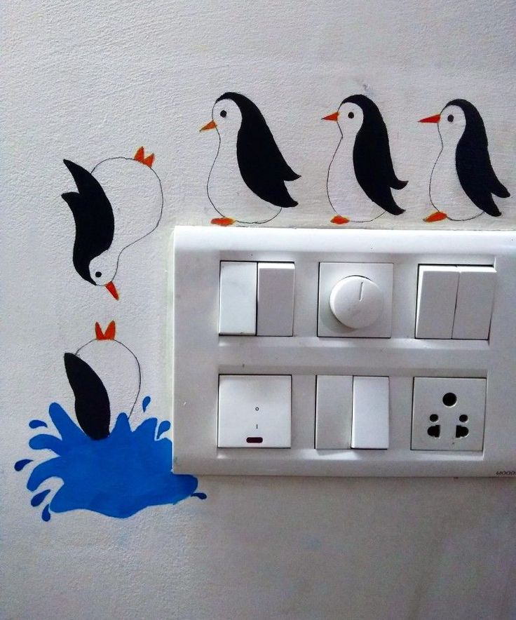 simple wall art diy paint Wall Painting Around Switch Board, Wall Painting On Switchboard, Cute Drawings For Room Decor Easy, Wall Art On Switch Board, Picture Box Wall Ideas, Painting On Switchboard, Easy Drawings For Wall, Doodling On Wall, Handmade Paintings Wall Art Easy