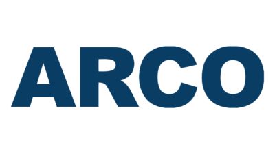 the arco logo is shown on a white background