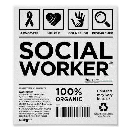 a poster with the words, social worker and hand symbols in black on a white background