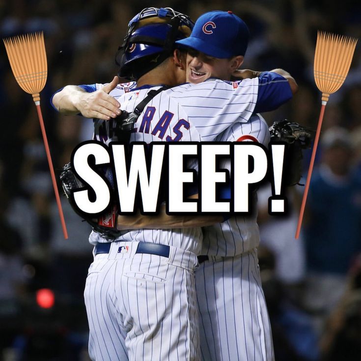 two baseball players hugging each other with the words sweep