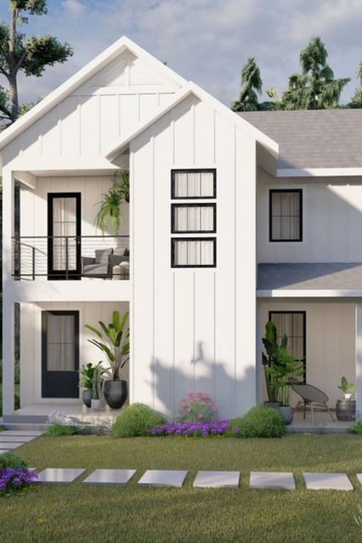 this is an artist's rendering of a two story house