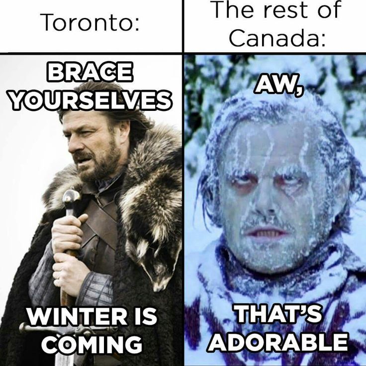 two pictures with the same caption and one has an image of a man in winter clothes