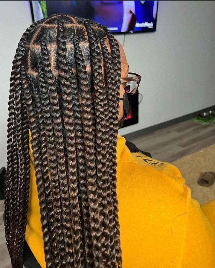 Hairstyles For All Hair Types, Medium Knotless, Knotless Box Braids, Braided Hairstyles For Black Women Cornrows, Big Box Braids Hairstyles, Goddess Braids Hairstyles, Long Box Braids, Box Braids Hairstyles For Black Women, Braided Cornrow Hairstyles