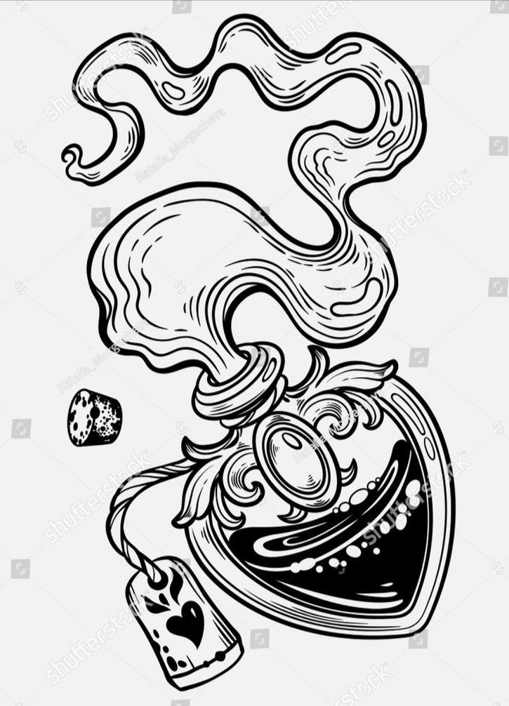 black and white drawing of a teapot with steam coming out