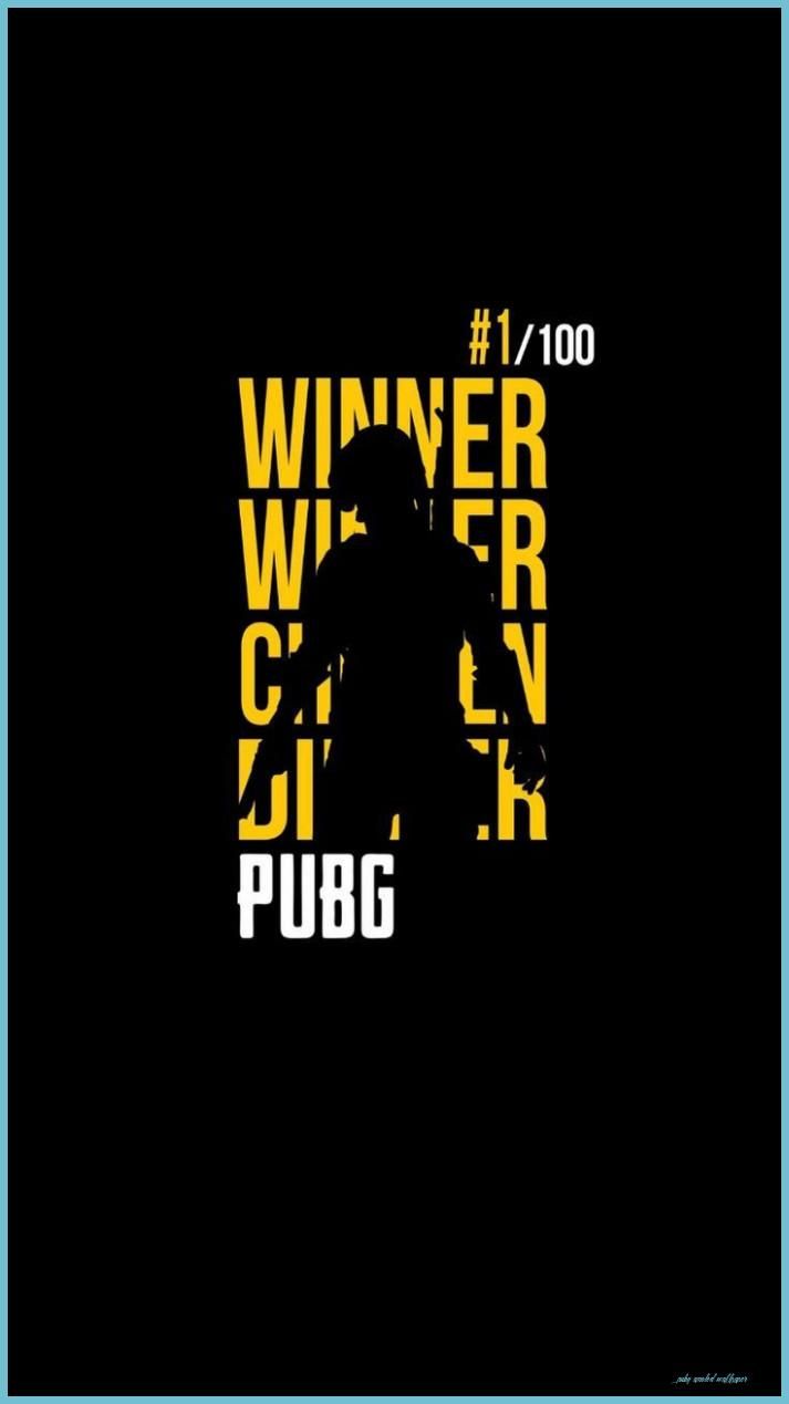 a black and yellow poster with the words winner crew pubg written in white on it