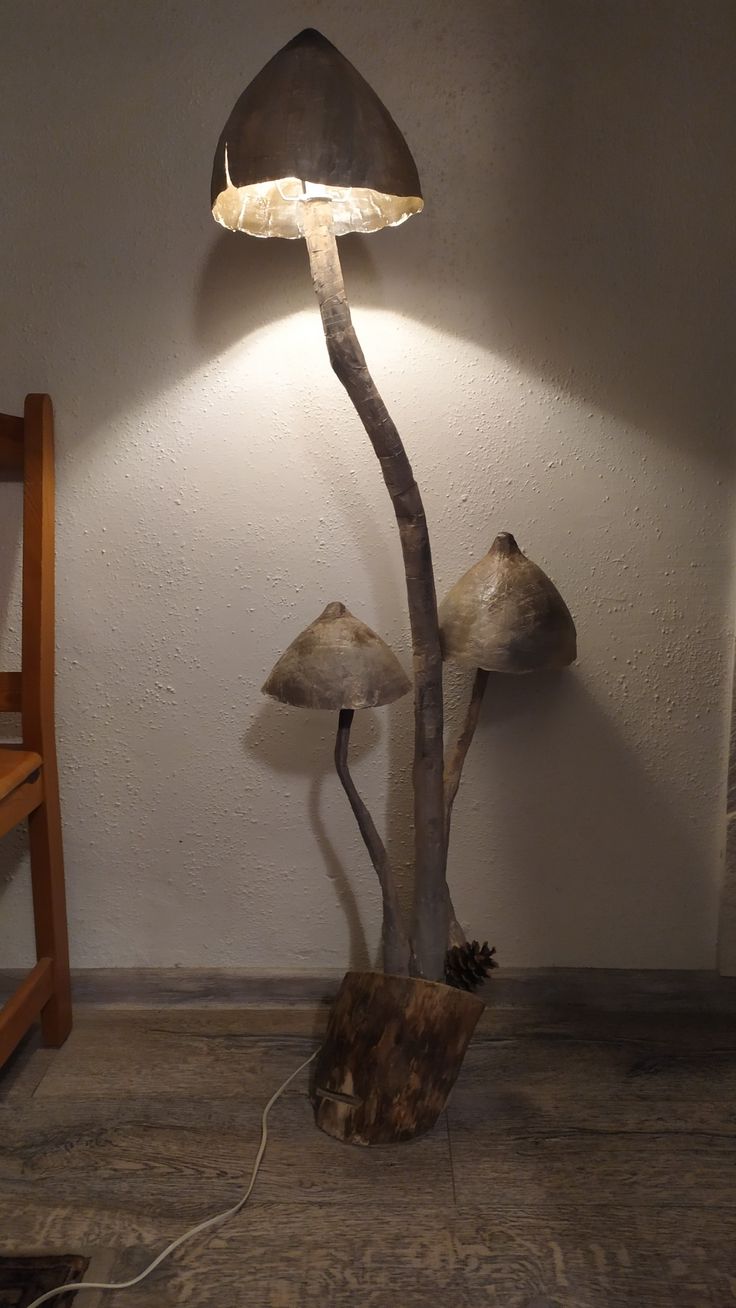 a lamp that is on top of a table