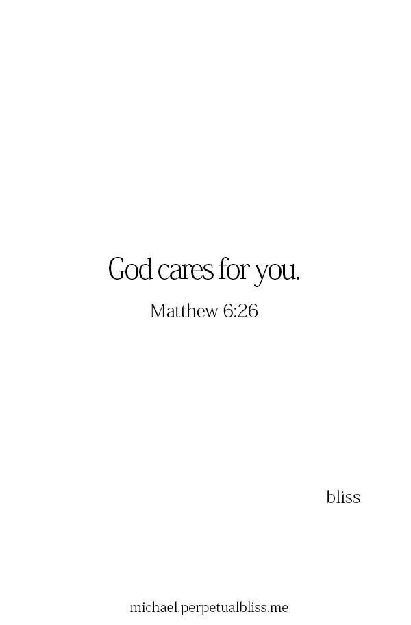 a white book cover with the words god cares for you