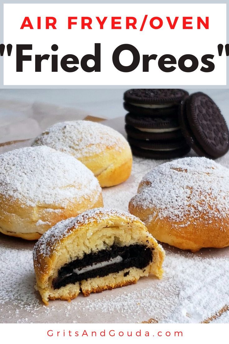 an image of fried oreos with text overlay