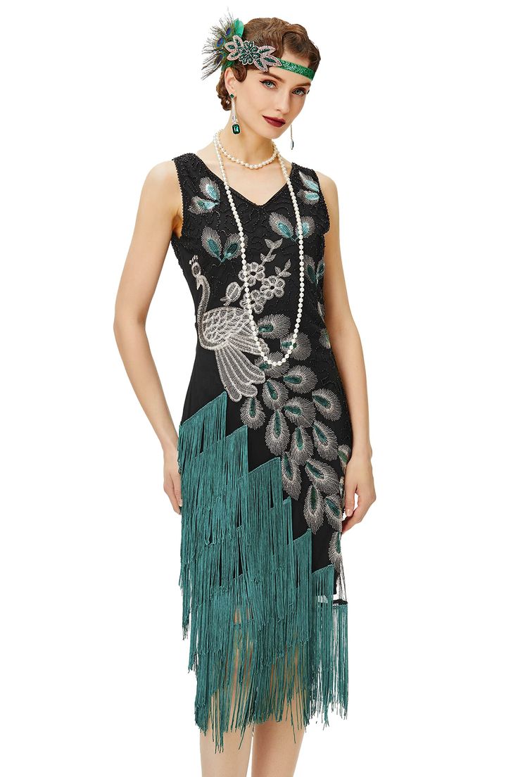 PRICES MAY VARY. Material: this peacock 20's dress is made of polyester and soft mesh fabric, with blinking decorative beads, embroidery & sequin peacock pattern. Size: Please refer to the “Size Chart” on last image for your best fit. XS = US 0-2 , S = US 4-6 , M = US 8-10 , L = US 12 , XL = US 14. Features: Zipper closure for easy wear, long fringe, which moves beautifully during walking and dancing; Decorative beads and sequins, a show-stopping addition to your dress. Design: A pretty dazzling Black Floral Dress Short, Roaring 20s Party Dress, 20s Party Dress, Christmas Dancing, Dress For Wedding Party, 20s Party, Roaring 20s Party, Fringe Flapper Dress, Dancing Party