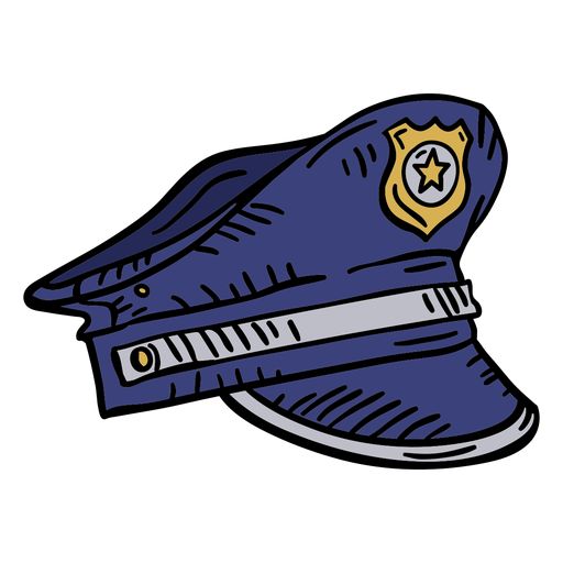 a blue police hat with a star on it