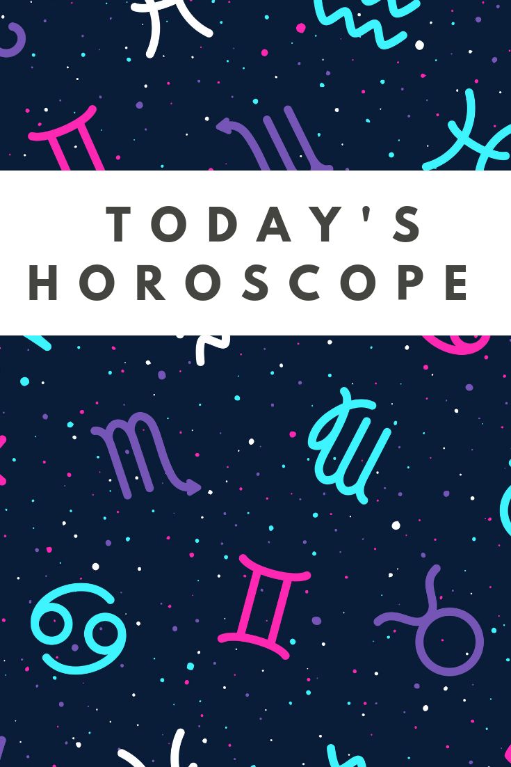 the cover for today's horoscope, featuring zodiacs and stars on a blue background