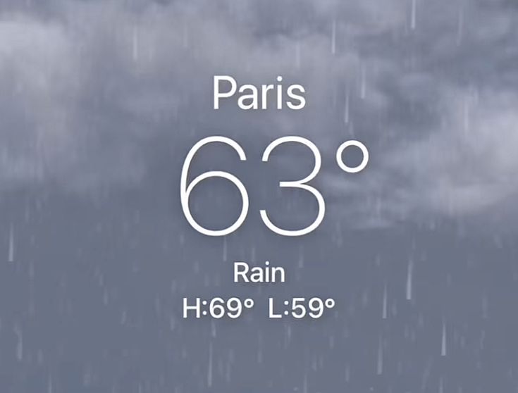 the weather is going down in paris and it's raining