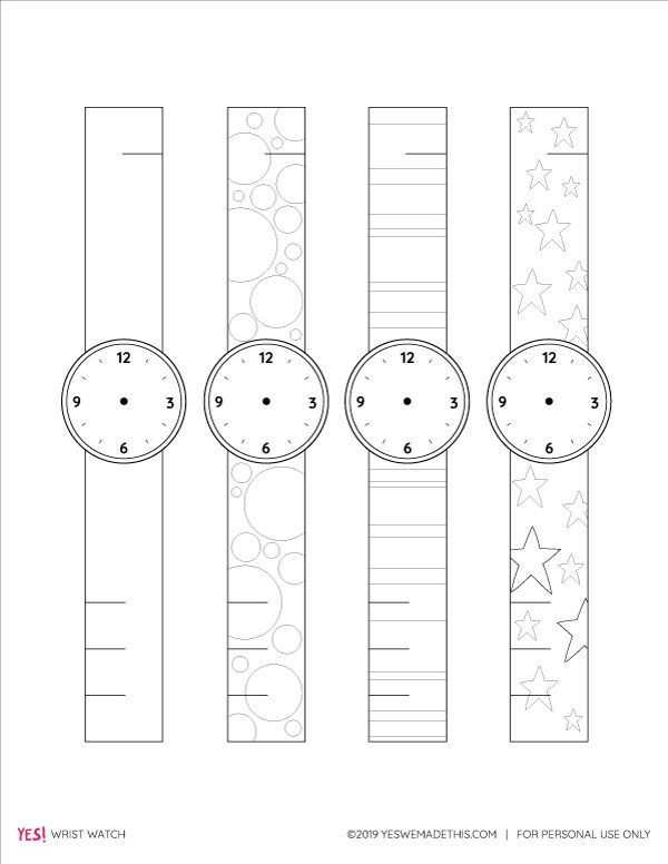 four watches with different time zones and numbers on the faces, all in black and white