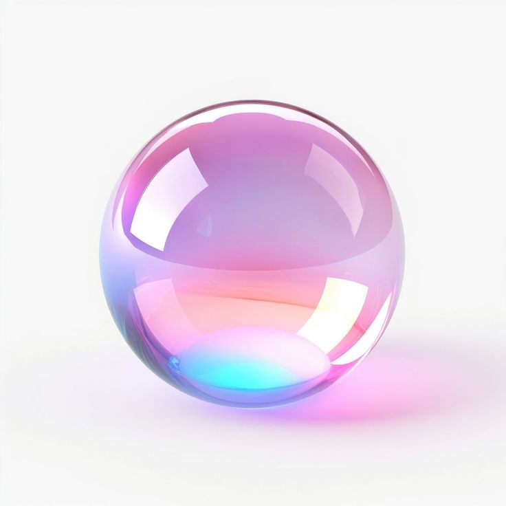 a shiny glass ball on a white background