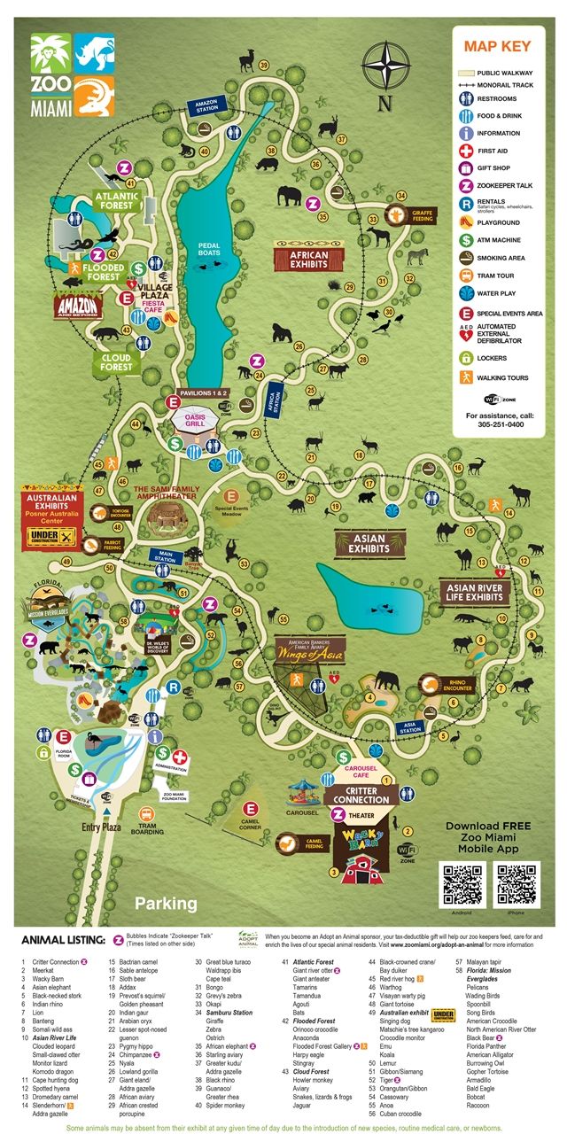 a map of the zoo and its surroundings