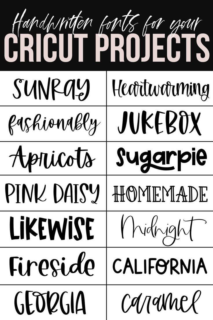 the handwritten font for your cricut projects is shown in black and white