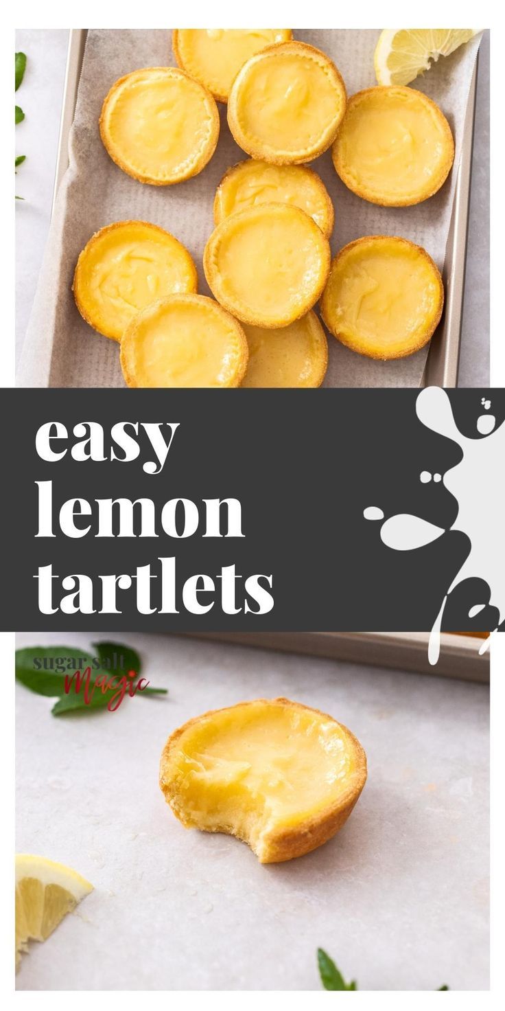 lemon tartles in a box with the text easy lemon tartles