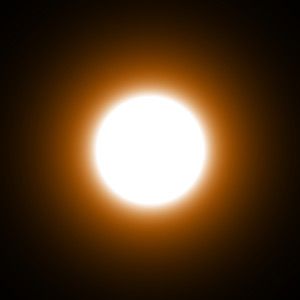 the sun is shining brightly in the dark sky with only one light visible on it