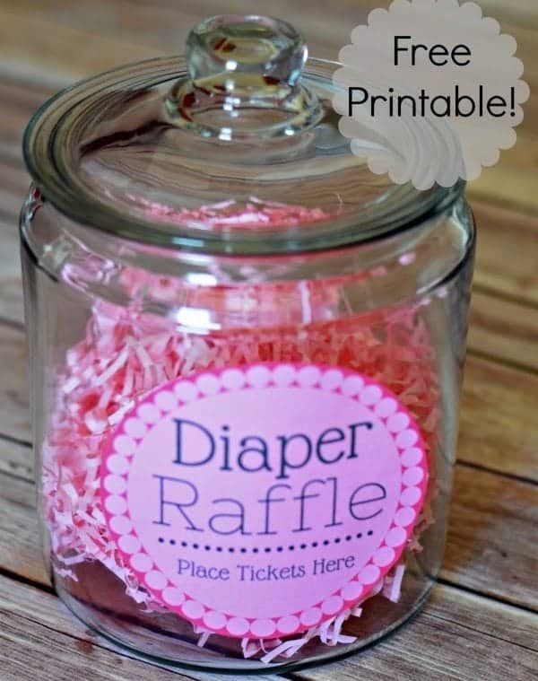 a glass jar filled with pink paper raffle